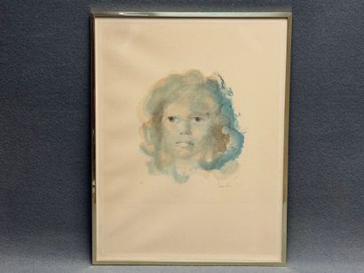 Leonor FINI
Portrait de jeune fille. 
Lithographie...