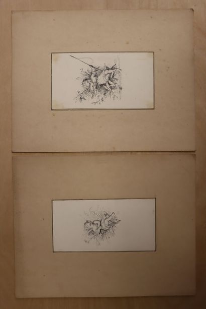 Ecole Française fin XIX°
Dix dessins à la...