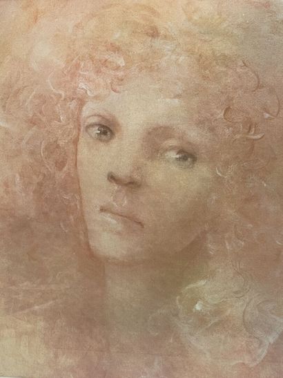 Léonor FINI (1907-1996) 
Visage 
Lithographie,...
