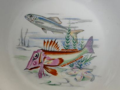 Service à poisson en porcelaine de Limoges...
