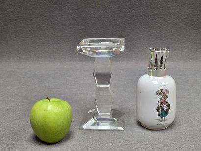 Lampe Berger et bougeoir en cristal
H: 16...