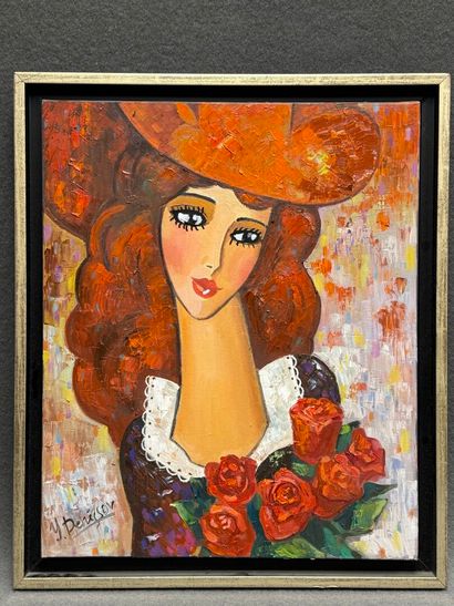 Yuri DENISSOV (1962)
Portrait de femme. 
huile...