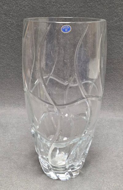 Cristal tchèque: Grand vase en cristal moderne
H:...