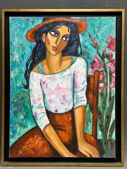 Yuri DENISSOV (1962)
Portrait de femme. 
huile...