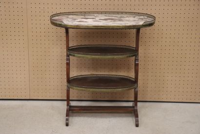 Petite table d'appoint plateau marbre et...