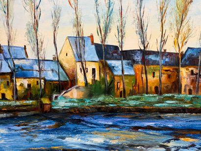 Roland BONNALD (1946) 
Vue de village. 
huile...