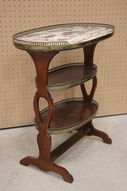 Petite table d'appoint plateau marbre et...