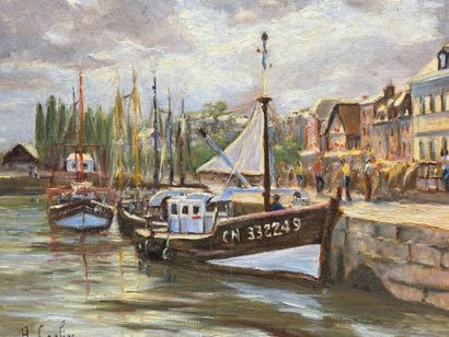 André CARLIER (XX) 
Le Port d'Honfleur
huile...