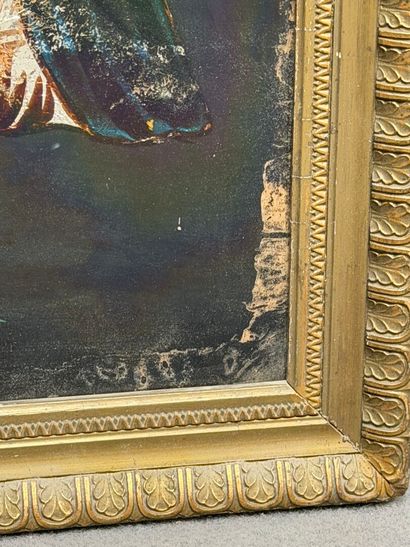 La Madone du rosaire. 
Fixé sous verre et...