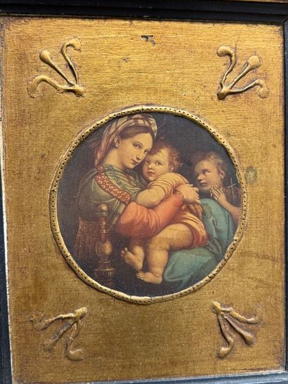 Lot comprenant: 
Abécédaire, vierge à l'enfants,...