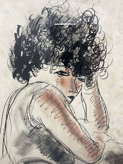 André DIGNIMONT (1891-1965). 
Femme alanguie
Dessin...