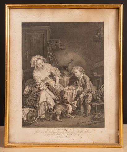 Paire de gravures d'après GREUZE 
L'enfant...