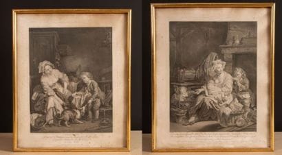 Paire de gravures d'après GREUZE 
L'enfant...