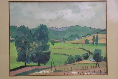 France LAWLERH (XX°)
Paysage de campagne....