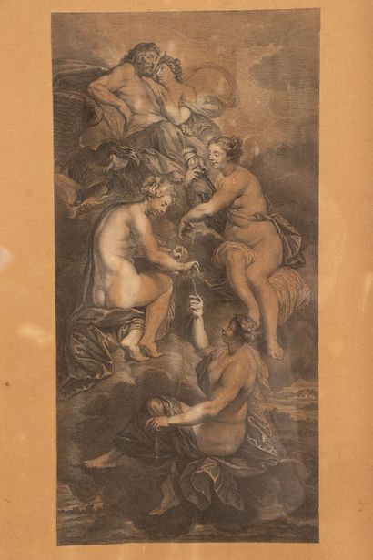 Paire de gravures encadrées d'après Pierre-Paul...