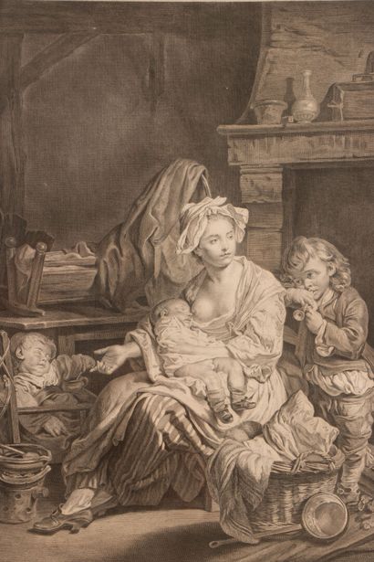 Paire de gravures d'après GREUZE 
L'enfant...