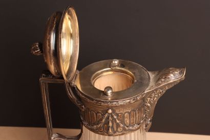 Pichet rafraichissoir en verre monture en...