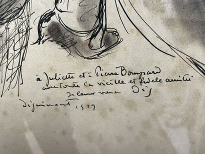André DIGNIMONT (1891-1965). 
Femme alanguie
Dessin...