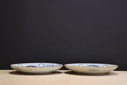 Deux plats rond en porcelaine du Japon XX°
D....