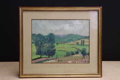 France LAWLERH (XX°)
Paysage de campagne....
