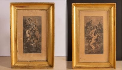 Paire de gravures encadrées d'après Pierre-Paul...