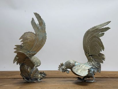 Combat de coqs
Deux statuettes en alliage...