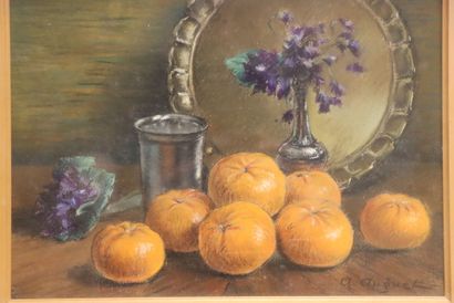 Ecole Française XX°
Nature morte aux clementines
Pastel...