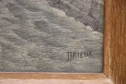 DRIEUX
Arrivée qu port
Dessin au cayon signée...