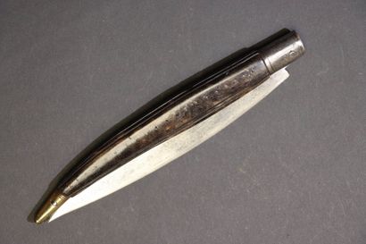Grand couteau navaja début XIX°, manche en...
