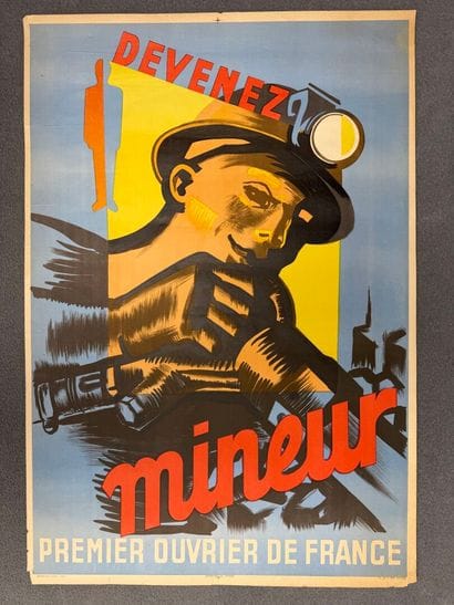 Devenez mineur. 
Affiche publicitaire. 
80...