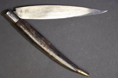 Grand couteau navaja début XIX°, manche en...