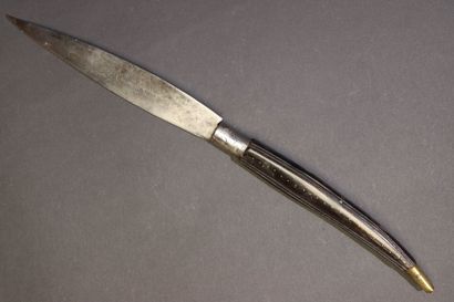 Grand couteau navaja début XIX°, manche en...
