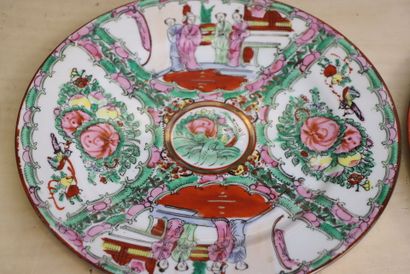 Huit assiettes en porcelaine de Chine XX°
D....