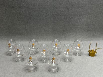 Neuf verres à cognac Napoléon III.
H. :14...