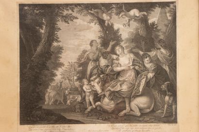 d'après Paolo VERONESE. 
Gravure XVIII° encadrée....