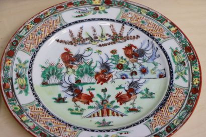 Huit assiettes en porcelaine de Chine XX°
D....