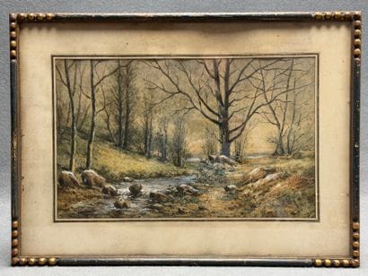 Fred ROHR (1824-1880). 
Paysage de foret....