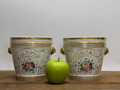 Paire de cache-pots en porcelaine à décor...