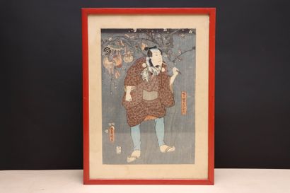 Estampe Japonaise. 
37 x 25 cm. 
47 x 35...