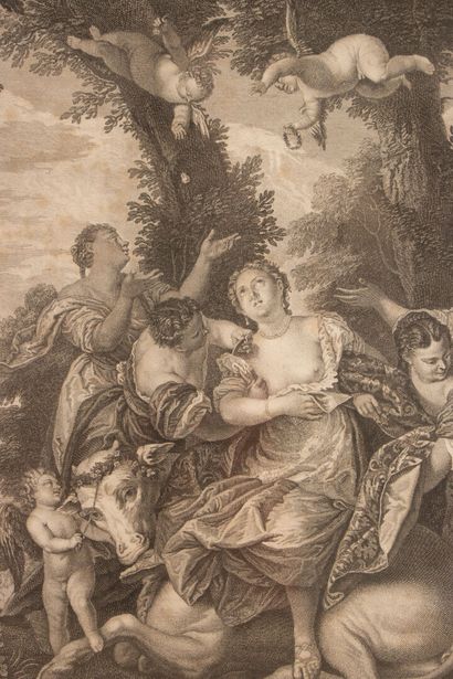 d'après Paolo VERONESE. 
Gravure XVIII° encadrée....