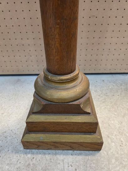 Paire de colonnes support en bois naturel...