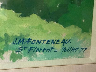 J.M FONTENEAU
Saint Florent juillet 1977
Gouache...