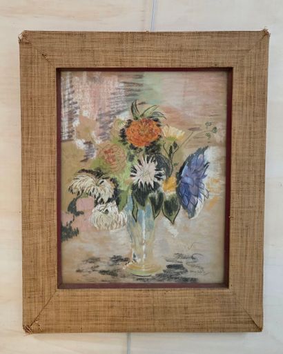 Mària LEHEL (1889-1973)
Bouquet de fleurs.
pastel...
