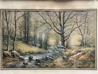 Fred ROHR (1824-1880). 
Paysage de foret....