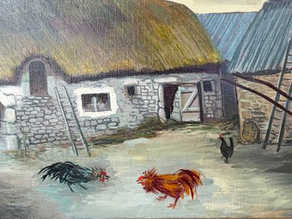 Maurice BRUNET (1911-1997)
La ferme aux coqs
huile...