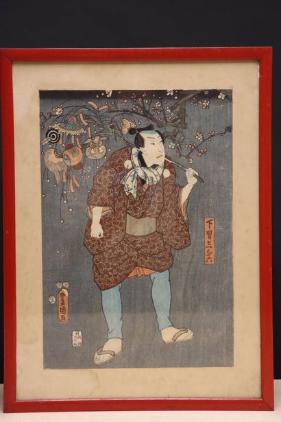 Estampe Japonaise. 
37 x 25 cm. 
47 x 35...