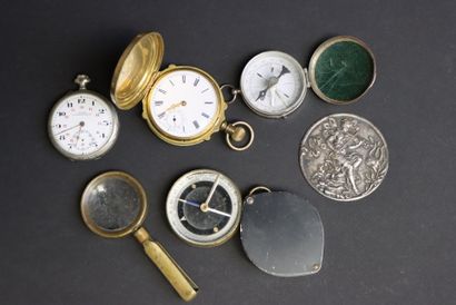 Lot comprenant:
Deux montres à goussets,...