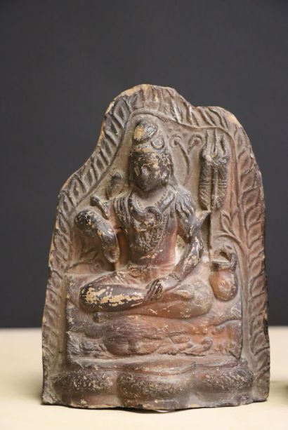 Divinités Indou - cinq sculptures en bronze,...