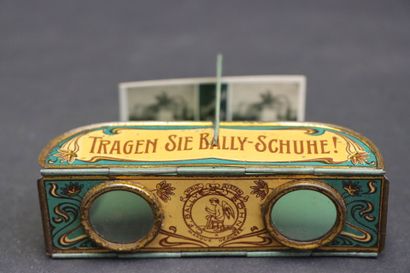 Passe vue stéréoscopique Bally en tôele lithogrpahie...