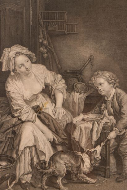 Paire de gravures d'après GREUZE 
L'enfant...
